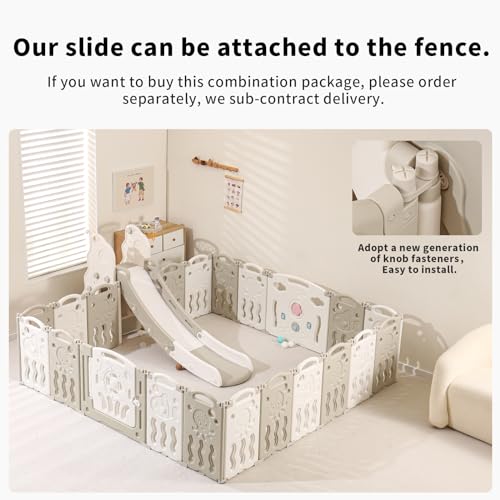 Baby Playpen, Foldable Playpen for Babies and Toddlers,18 Panels Baby Play Pen Large Baby Play Yard, Portable Baby Fence Play Area Baby Gate Playpen Safety Activity Center Adjustable Shape