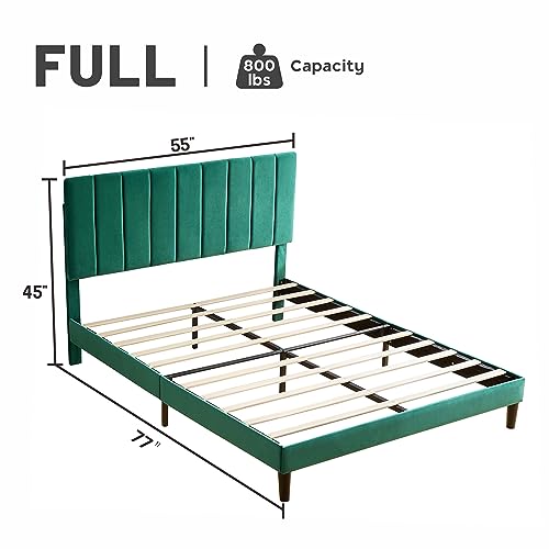 Queen Size Bed Frame with Upholstered Headboard, Strong Frame, and Wooden Slats Support, Non-Slip, and Noise-Free, No Box Spring Needed, Easy Assembly, Beige