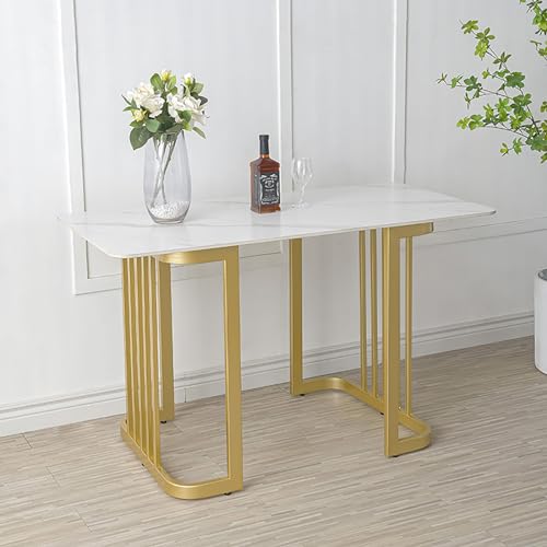 Metal Table Desk Legs 28 Inches Set of 2,DIY Iron Furniture Legs,Dining Table Legs Steel Furniture Legs,Heavy Duty Industrial Dinning Desk Leg,Legs for Desk,with Adjustment Feet Pads,Gold (Size