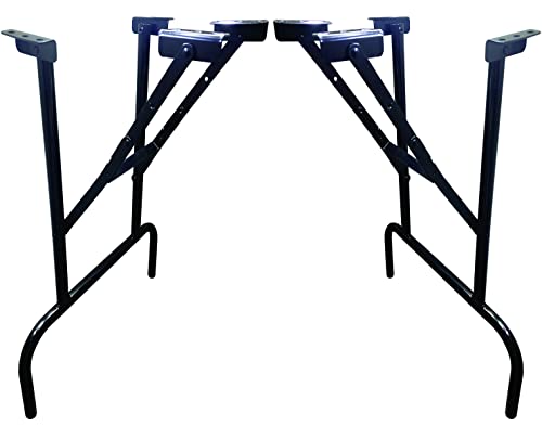 Premium Industrial Steel Heavy Duty Folding Table Legs - 27 In'', Steel Powder Coated Gloss Black, Commercial Grade Durability for Tables, Chair's, Office Table (4)