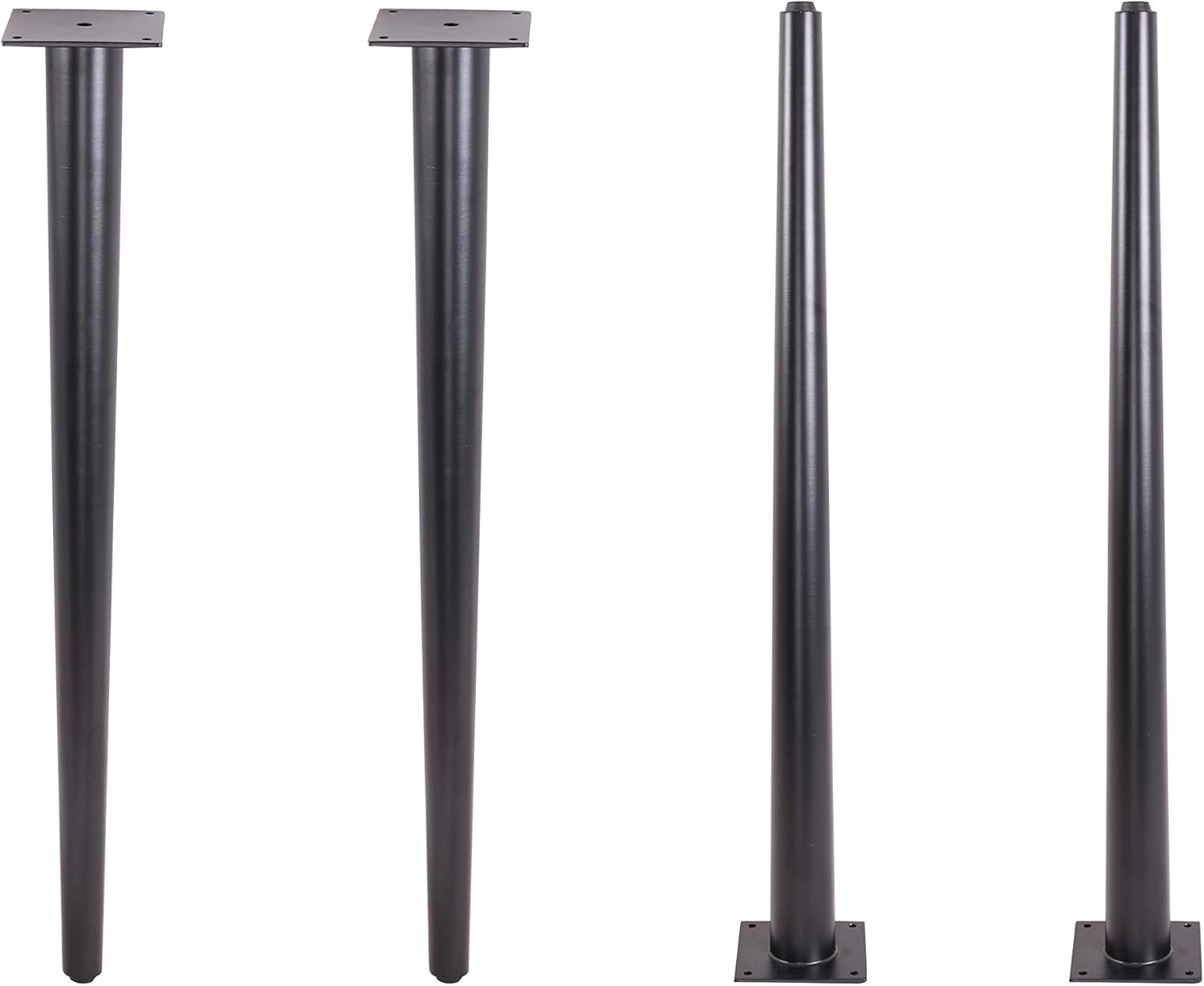 4PCS x Steel Coffee Table Legs.Vintage Mid Century Counter Table Leg/Feet.Metal Straight Tapered Legs,Chair Leg,Ottoman Legs,(Black) (28'')