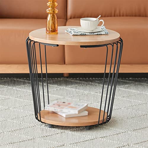 Tea Table for Living Room Modern Wrought Iron Small Coffee Table Living Room Corner Small Table Sofa Side Table Bedroom Balcony Coffee Table (Color : A)