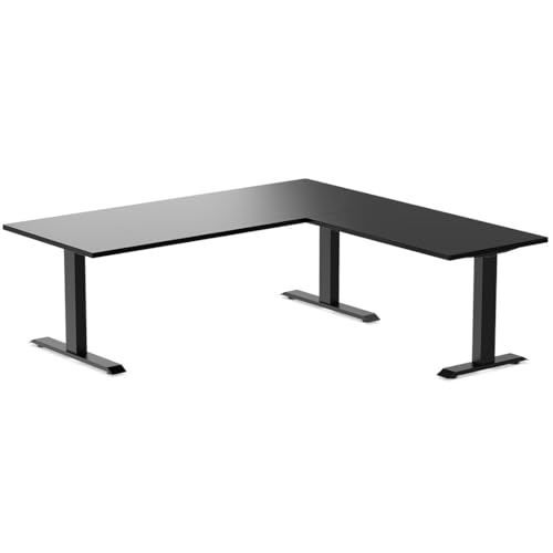 Zero Laminate L-Shape Office Desk - Black / 72 x 30 x 70 x 24 inches/Matte Black