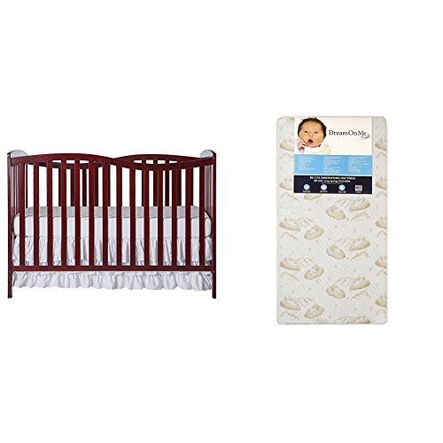Chelsea 5-in-1 Convertible Crib with Dream On Me Spring Crib and Toddler Bed Mattress, Twilight