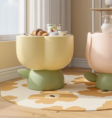 Cute Family Round Side Tables for Room Decor, Creative Tulip Flowers Tea Table, Versatile End Table for Living Room Furniture(Purple)