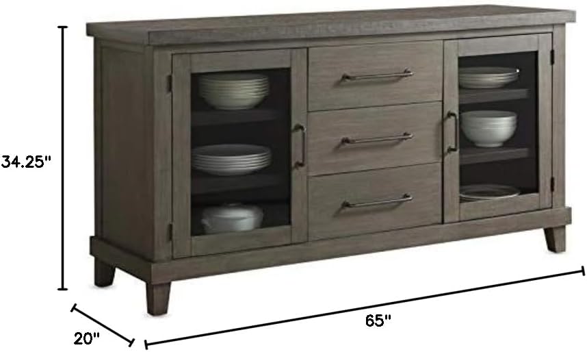 Steve Silver Mila Washed Gray Wood 3-Drawer Server