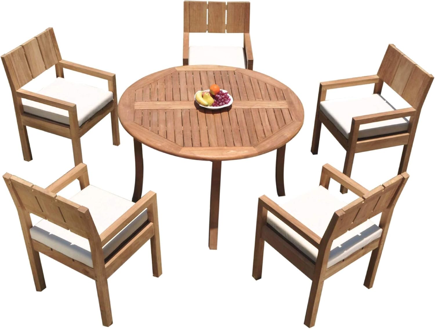 Grade-A Teak Wood 5 Seater 6 Pc Dining Set: 48