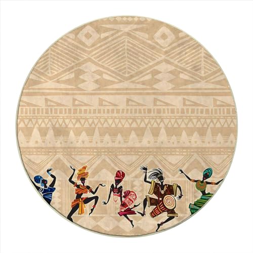 Round Rug 44 in Dog Rolling Chair Mat Cartoon Thick Home/Office Floor Protector Desk Chair Mats for Home Office Floor Carpets