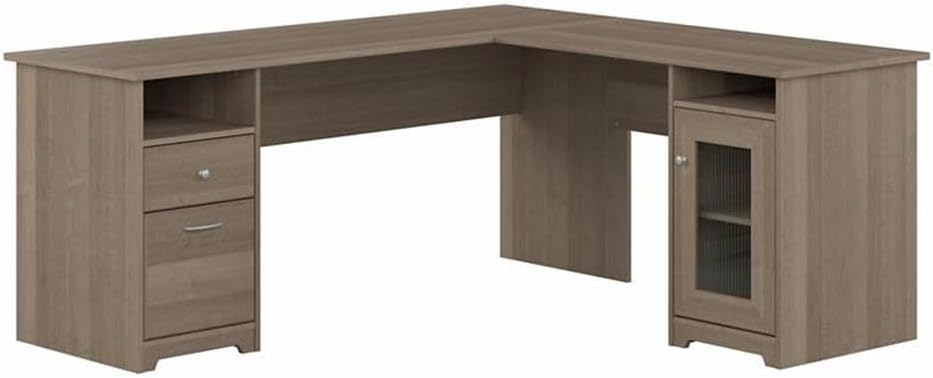 Bush Furniture UrbanPro 72W L Shaped Computer Desk with Storage in Ash Gray - Engineered Wood