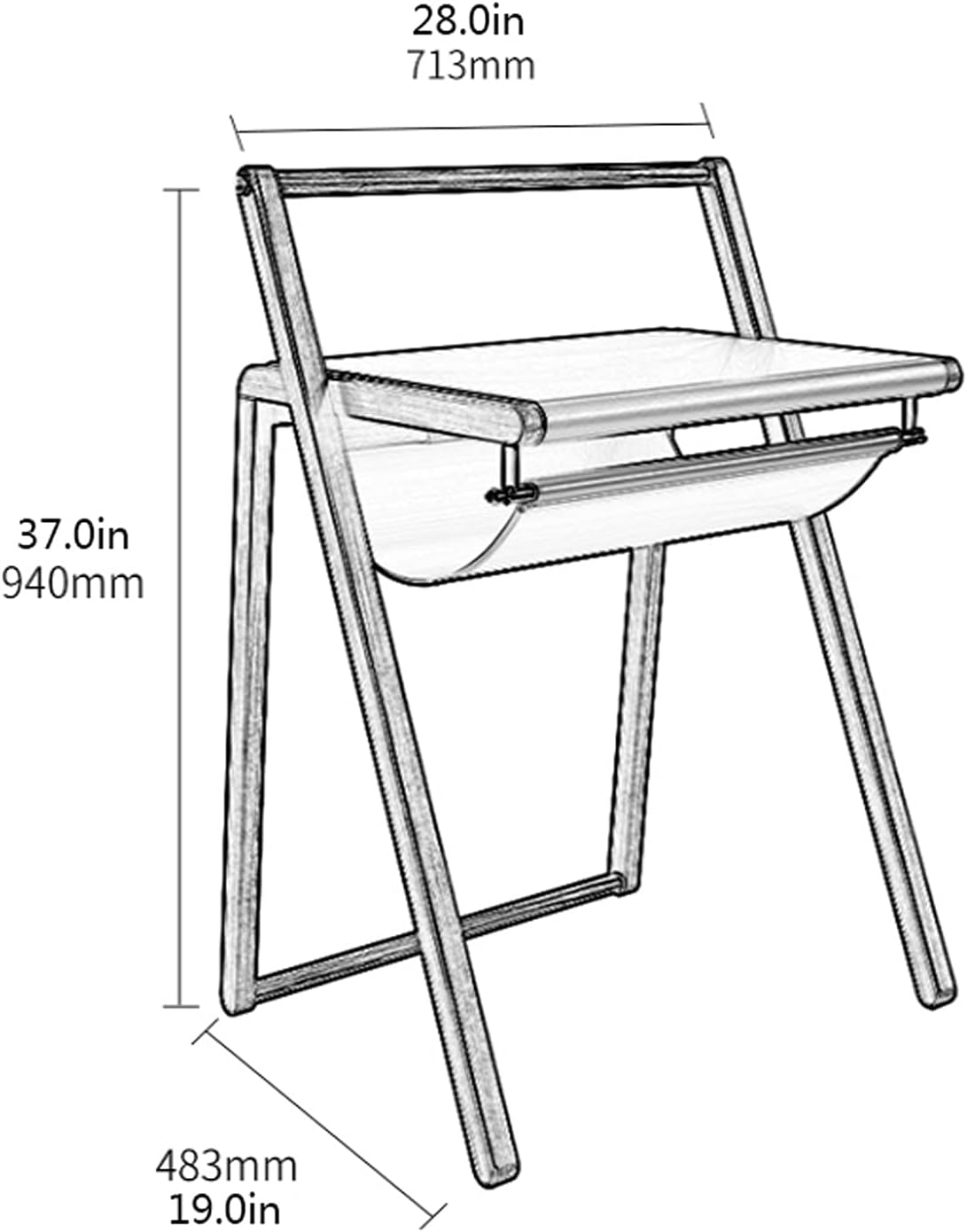 Solid Writing Desk Modern Home Wooden Desk 28-inch Small Desk with Leather Table Mat Creative Study Writing Desk with Unique Storage Space PC Table Study Table ()