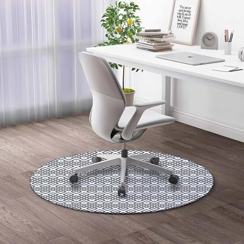 Round Rug 44 in Stained Glass Chair Mats for Low Pile Colorful Desk Chair Mat for Rolling Chair Heavy Duty Floor Mat for Office Chair and Computer Desk