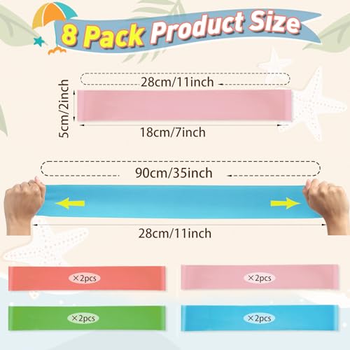 8 Pack Towel Bands for Beach Cruise Chairs,Stretch Rubber Beach Chair Towel Clips,Beach Towel Clips Summer Beach & Cruise Accessories Perfect Alternatives for Lounge Chair Clips for Pool Towels