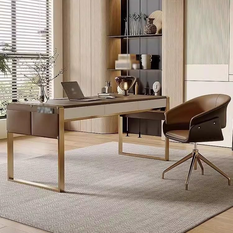 Ergo Desk Minimalist Desk, Light Luxury, Modern Home Study Desk, Writing Desk, Computer Desk, Company Boss Office Desk Deask(140 * 60 * 75cm)