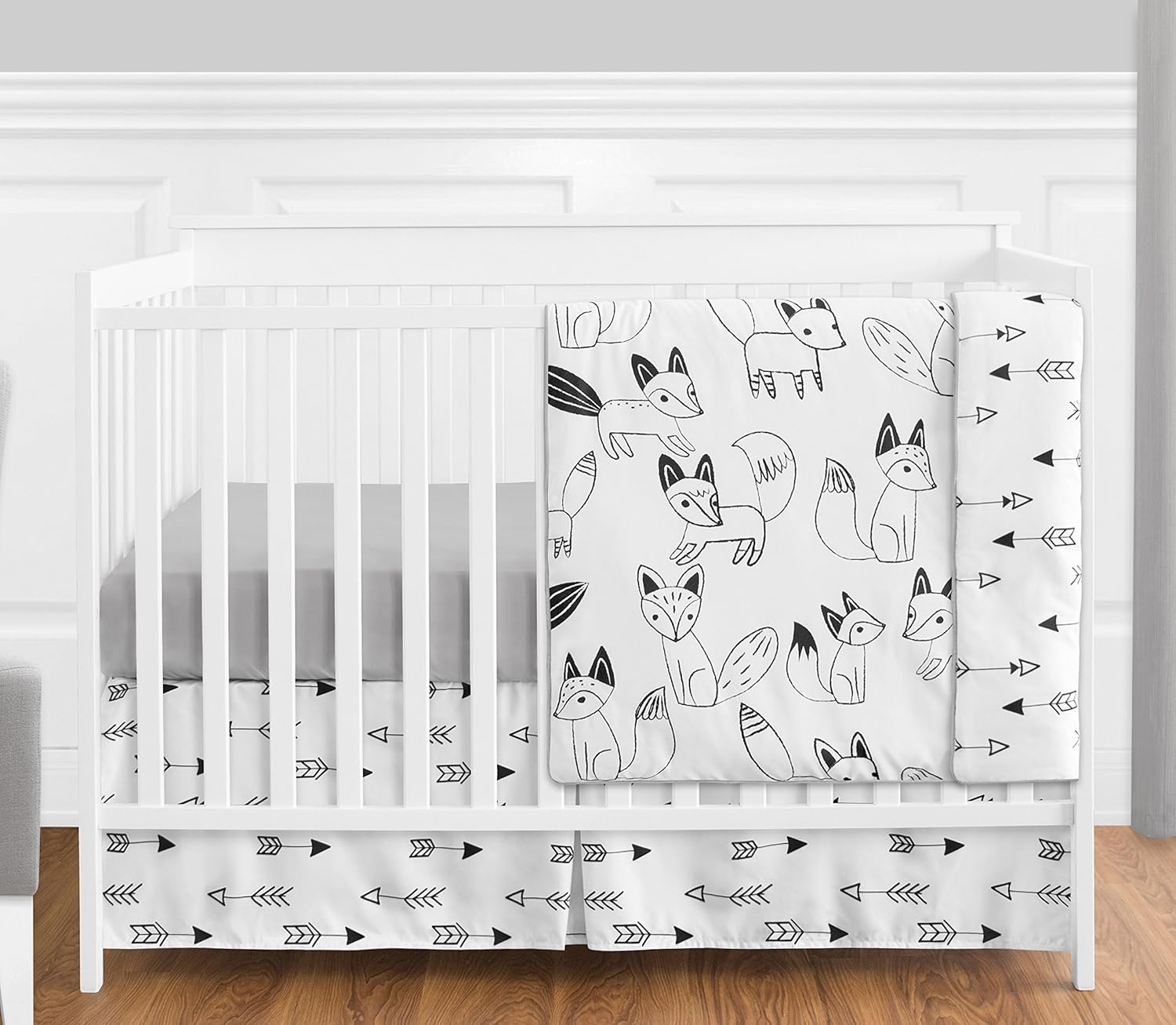 Baby Children Kids Clothes Laundry Hamper for Black and White Fox and Arrow Bedding Set