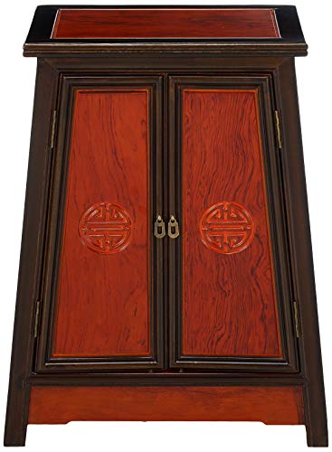 Oriental Furniture Rosewood Long Life Cabinet - Two-tone