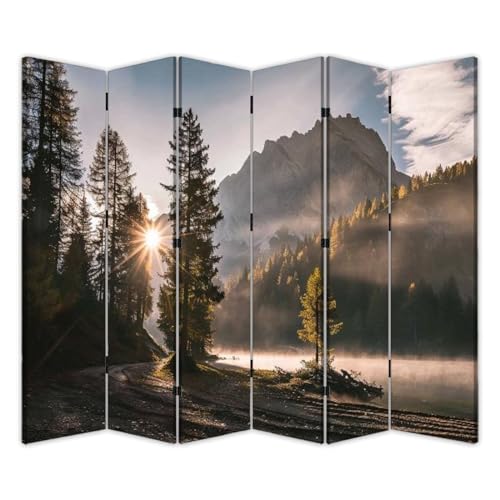 Folding Room Divider Wall Privacy Screen Campsite orange tent northern Minnesota lake sunrise autumn Portable Partition Room Separator Panel for Home Office Bedroom 8 Panel