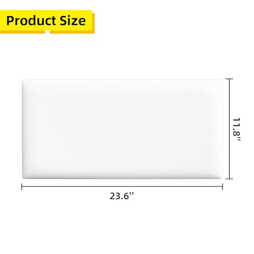 Peel and Stick Headboard for Twin and king in White Headboard panels for wall, 3D Anti-Collision Wall Panel, Self-Adhesive Bedroom/Living Room Upholstered Wall Panel (12 Panels/11.8