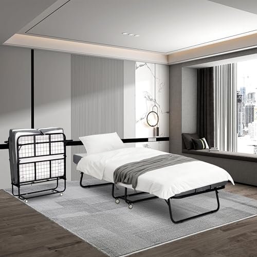 Folding Bed, Portable Foldable Bed with Mattress, 75