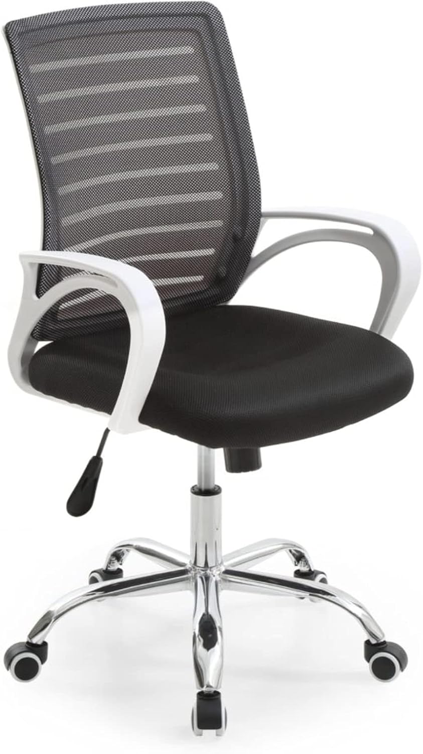 Hodedah Mesh Office Chair with Adjustable Height, Swivel Functionality and Arms, Black