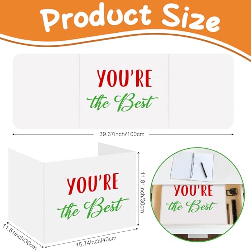 24 Pack Desk Dividers for Students, Waterpoof Test Divider Inspirational Privacy Boards Plastic Privacy Folders Study Carrel Privacy Shields Boards for Student Desks(White)