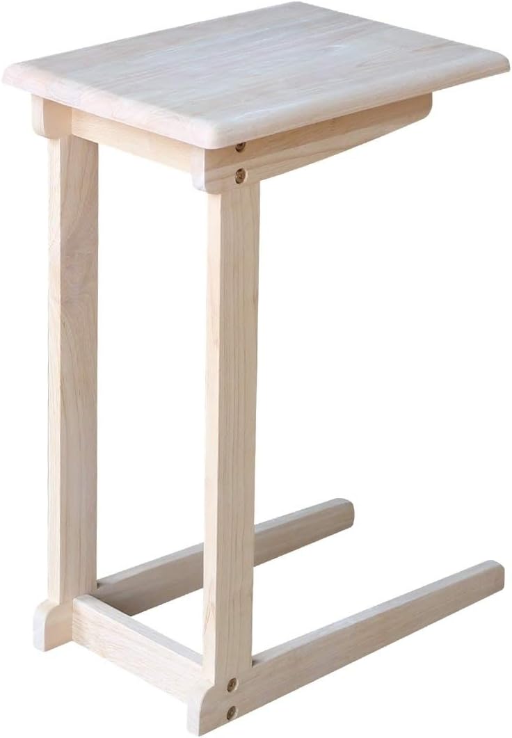 Unfinished Solid Parawood Sofa Server Table Brown Transitional Square Rubberwood Wood Finish