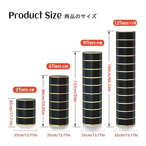 360 Spinning Shoe Rack Organizer Shoe Carousel With Adjustable Shelves Freestanding Narrow Slim Shoe Organizer Shoes Rack Unit For Front Door Entrance,Living Room,Hallway,Bedroom(Black,16.92x50in)