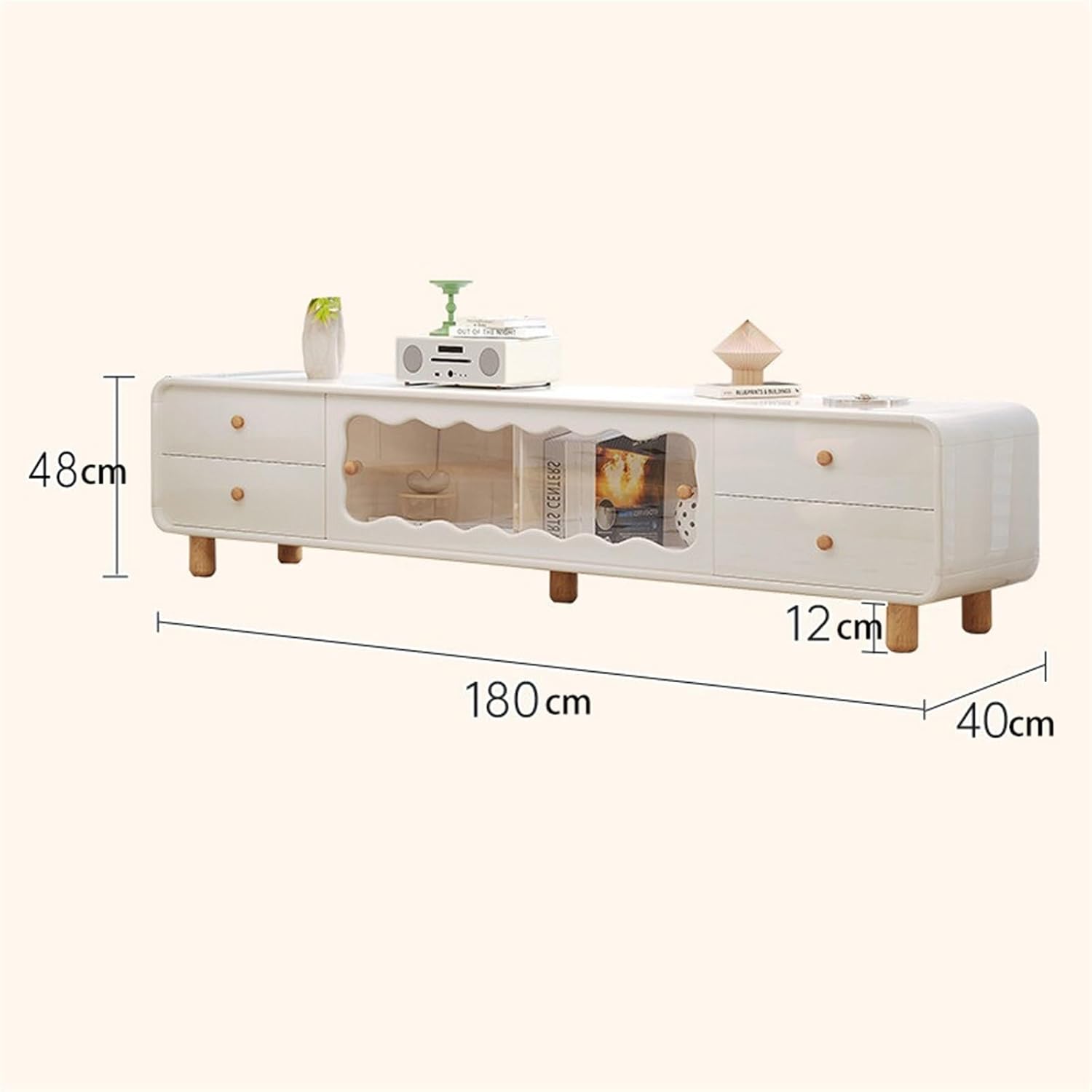 Bedroom tv Unit 4pcs Large Drawer TV Cabinet Simple Modern Living Room Home TV Cabinet Visual Push-Pull Mobile Cabinet Door TV Cabinet