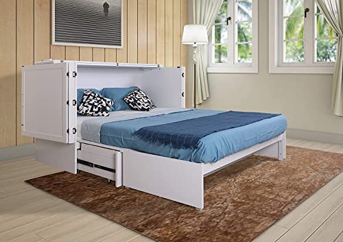 Daily Delight Murphy Cabinet Chest Bed with Charging Station 6 Inch, (Queen, Cherry)