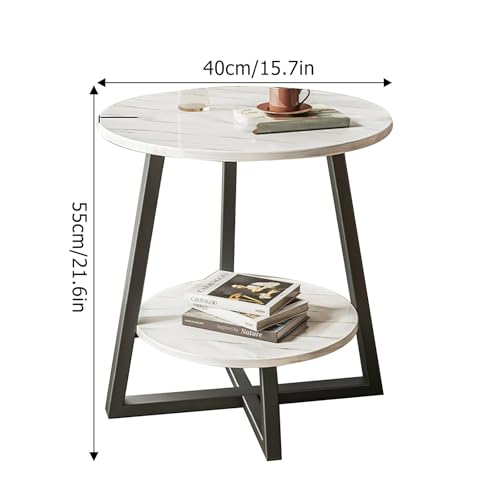 Round Coffee Table,Storage Coffee Tables for Living Room,Small Coffee Table,Industrial end Table Side Tables,Coffee Table Converts to Dining Table,for Apartment,Easy Assembly(Walnut black,60x55cm)