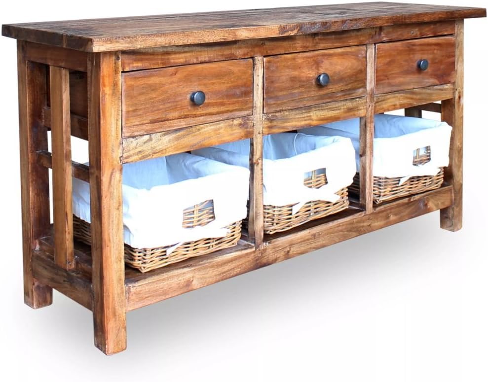 Kitchen Storage Cabinet,Storage Shelf with Drawers,Sideboard Solid Reclaimed Wood 39.4