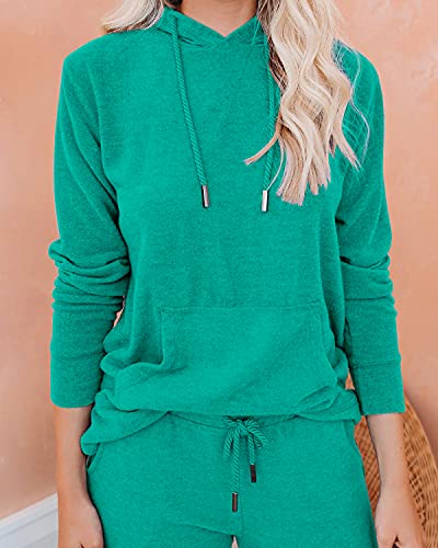 Women Two Piece Outfits Casual Lounge Sets Pullover with Drawstring Workout Sets Athletic Tracksuit Sweatsuit