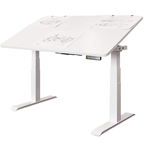 Tiltable Table Drawing Table, Art Drawing Board Workbench, Side Flip Art Studio Table, Electric Lifting Table for Artists,A