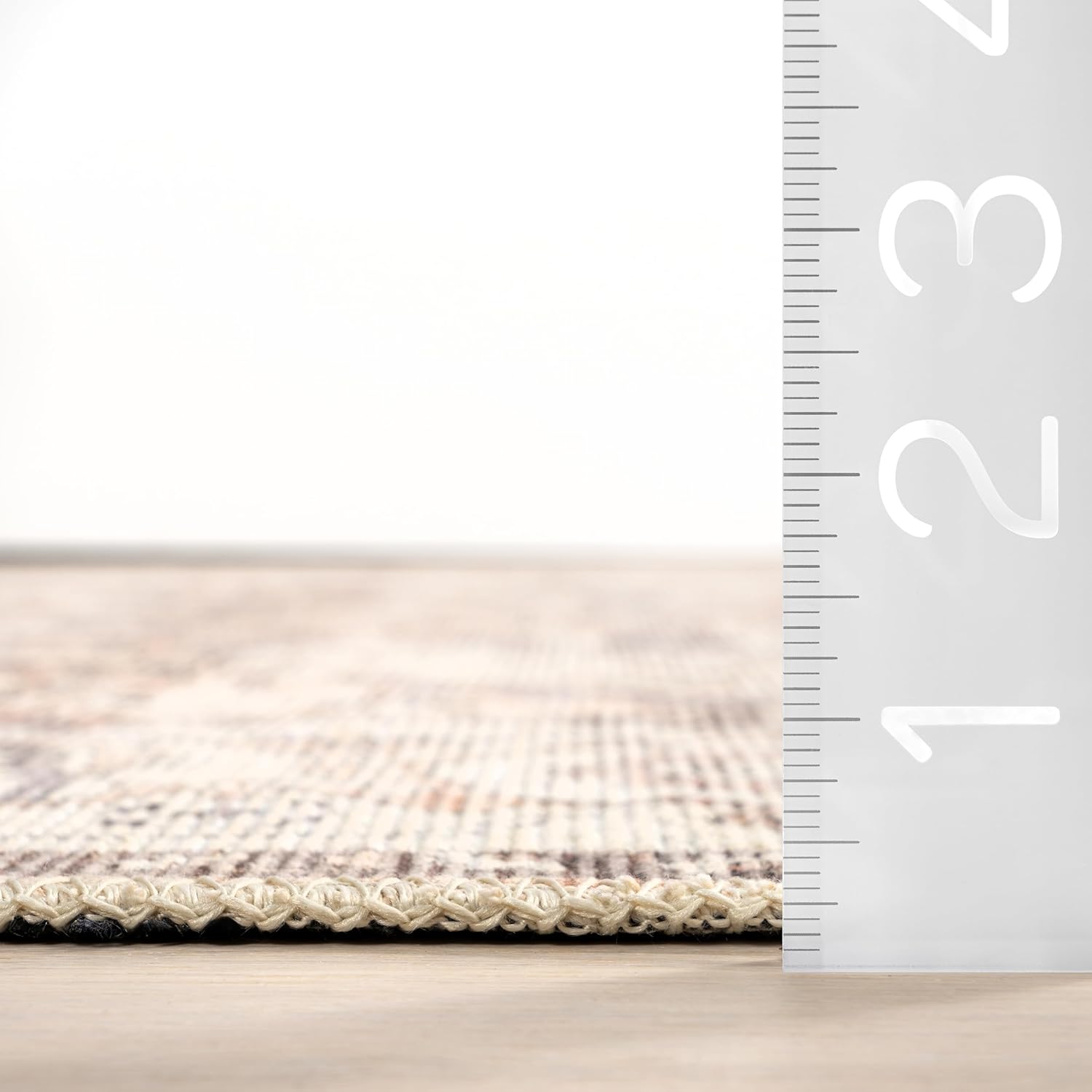 nuLOOM Mylah Cotton Traditional Area Rug - 7x9 Area Rug Traditional Beige/Light Orange Rugs for Living Room Bedroom Dining Room Kitchen