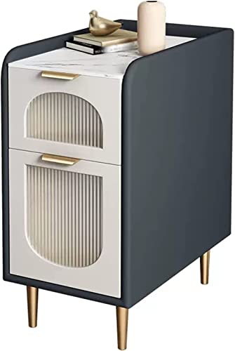 Nightstand Wood Nightstand with 2 Drawer Accent Sofa Table Saves Space Design Narrow Bedside Table End Table for Living Room Bedroom Bedside Table Anniversary, L35xD40xH60cm