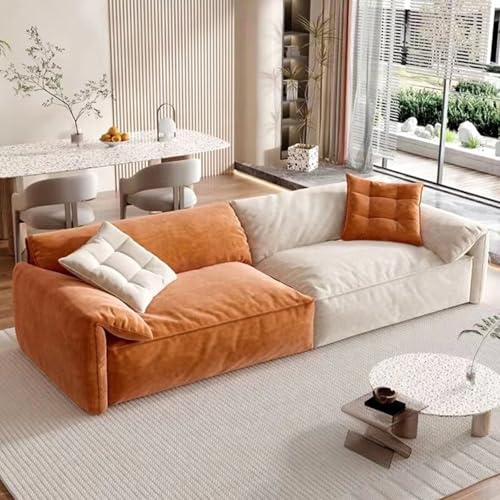 Sectional Sofa Couch Convertible Couches with Ottoman Upholstered Arm Chair Comfortable Reading Sofa Chairs Sofa with Solid Wooden Frame (1.4m Single seat, 55.12