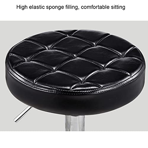 Round Rolling Swivel Massage Salon with Wheels,Adjustable Hydraulic Stools PU Leather Bar Stool Office Shop Stool with Footrest Tattoo Facial Spa Stools Blue（Blue）