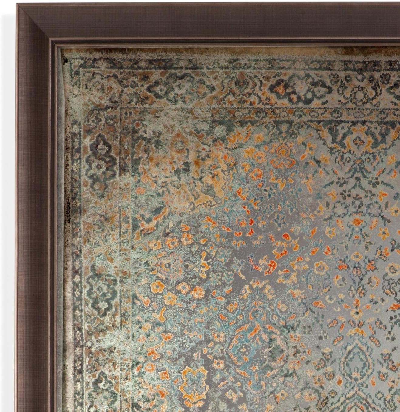 Alladin Printed Wall Mirror in Brown Wood Frame