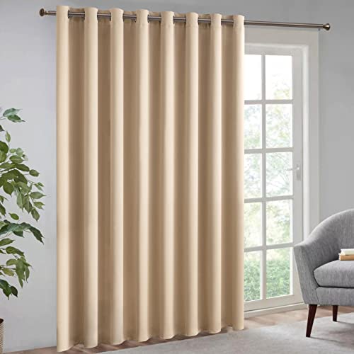 MIULEE Grey Blackout Curtain for Living Room Sliding Glass Door Vertical Blind for Room Darkening Extra Wide Window Drapes Grommet Top Room Divider Panel for Bedroom/Patio 1 PC 100 x 96 Inch