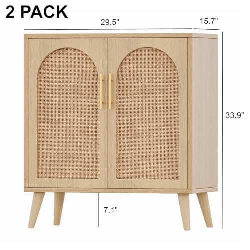 Rovaurx Storage Cabinet with Doors, Accent Bathroom Floor Cabinet, Modern Sideboard Buffet Cabinet for Living Room, Entryway, Dining Room and Kitchen, White BMGZ108W