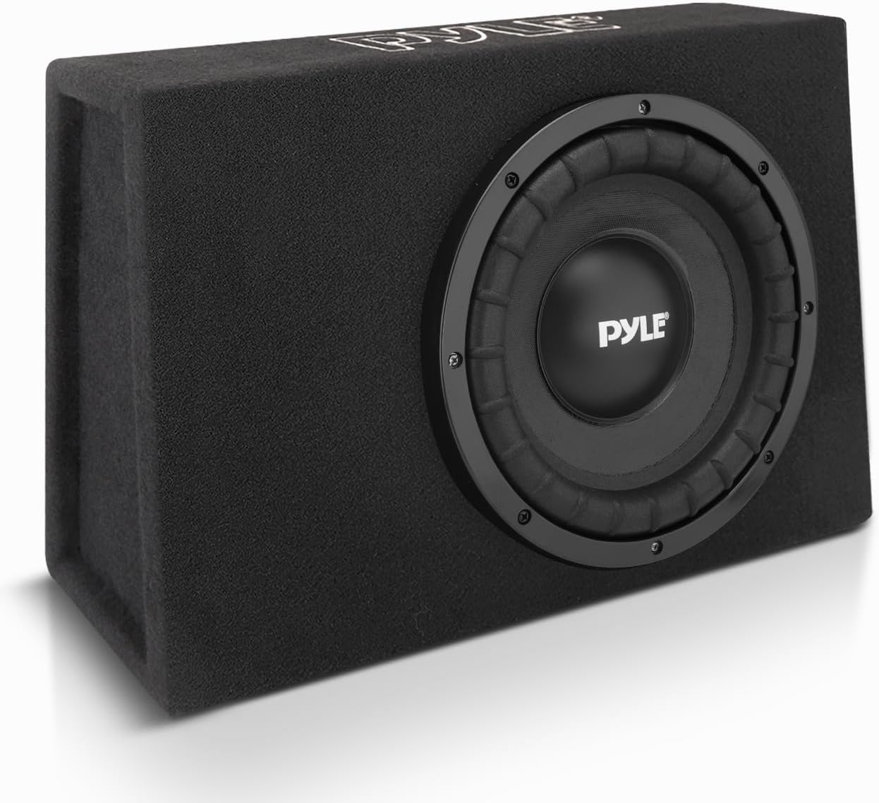 Pyle Slim Subwoofer Box System - 500 Watts, Perfect for Mount Car Truck Audio Powered Subwoofer Enclosure, High Powered 10-inch Woofers with a Non-Pressed Paper Cone - PSBS10,Black