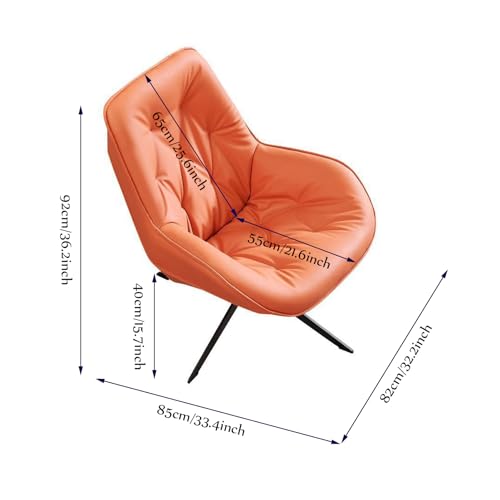 Home Living Room Leisure Chair, Single Sofa Scandinavian Swivel Chair, Relaxing Entertainment Lazy Chair, Bedroom Balcony Sofa Chair, Technical Fabrics, Soft and Comfortable Can Rest Can Off, Orange