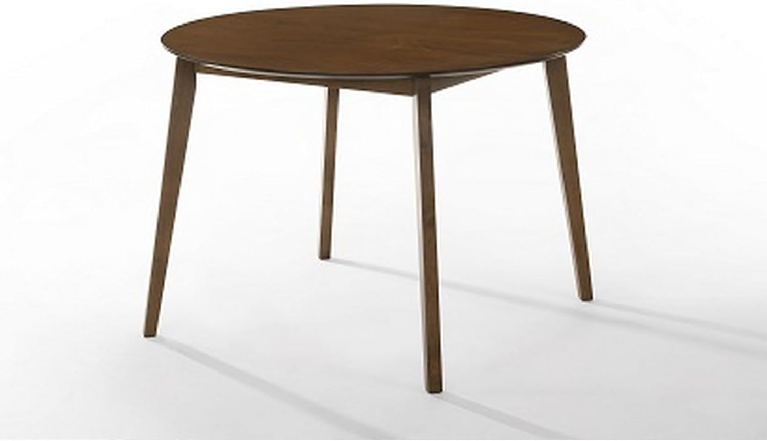 Benjara CID Cas 42 Inch Round Dining Table, 4 Seater, Rich Walnut Wood Finish, Brown