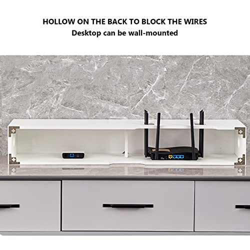 Wall Mounted Tv Unit Floating Tv Stand, Floating Tv Shelf Storage Cabinet Tv Unit for Living Room Tv & Medianiture,23.6Inch Set-Top Box Shelf WiFi Router Box/E