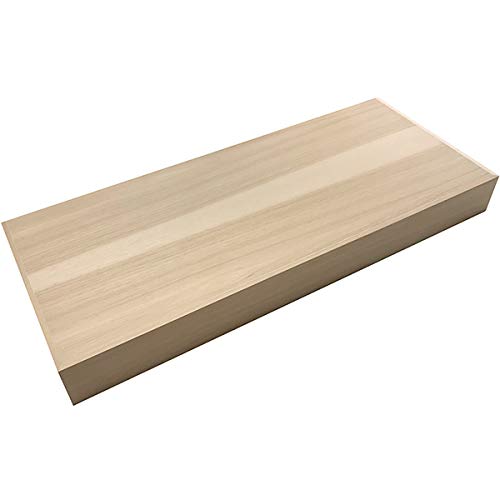 Floating Shelves Solid Wood and Veneer Construction, Hickory Shelf Unfinished, 42 x 10 Inches