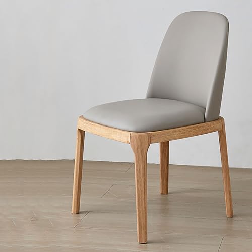 Solid Wood Dining Chairs Set of 2,Farmhouse Oak Wood Kitchen Chairs,Wood Frame and Faux Leather Seat,Dining Side Chair,Log Color (Color : D)