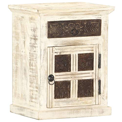 Bedside Cabinet White 15.7