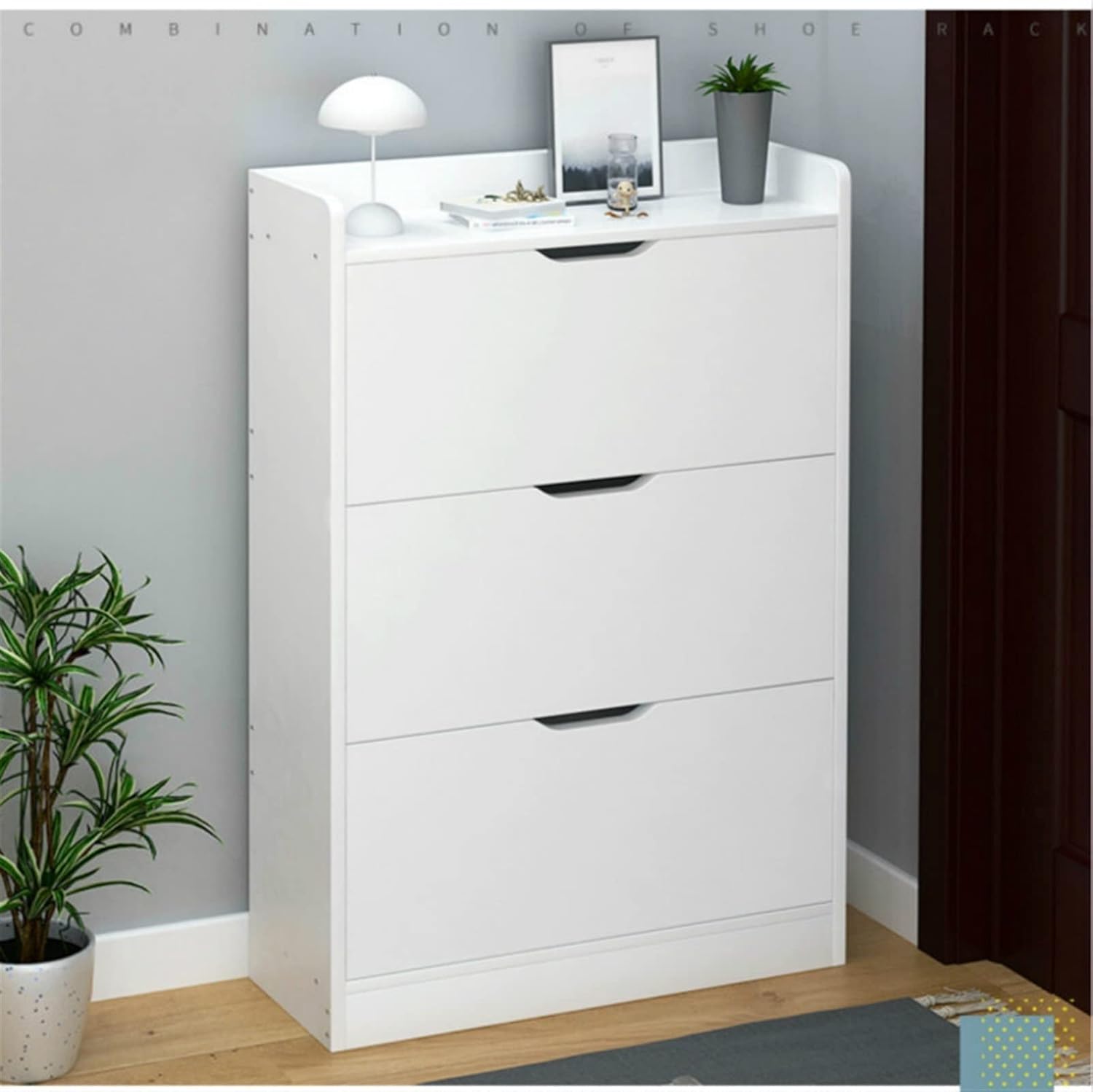 Shoe Rack Shoe Cabinet Wooden Shoe Rack Home Dormitory Shoe Rack Fashion Multifunctional Shoe Rack Home Furniture Shoe Organizer (A)