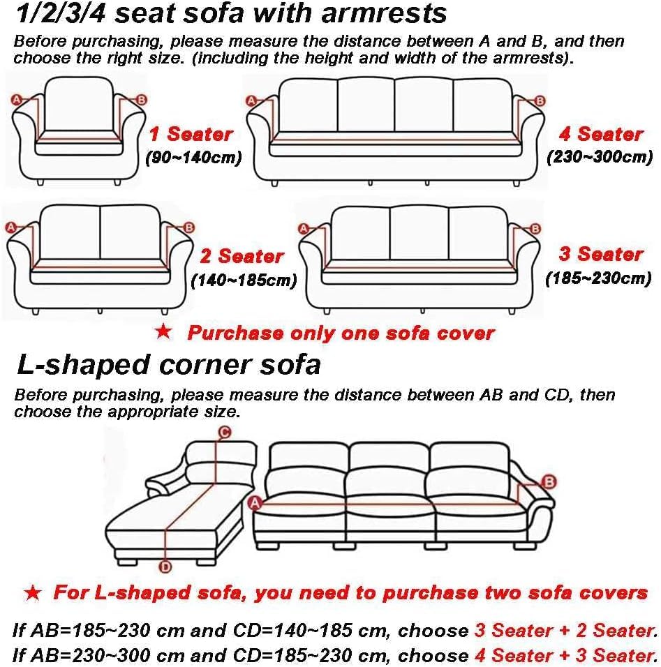 Sectional Couch Covers Sofa Cover High Stretch Jacquard Couch Cover Universal Sofa Slipcover Non Slip Furniture Protector (Color : Dark Brown, Size : 3 Seater:72~89 INCH)