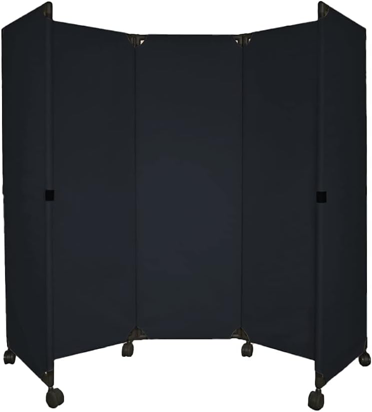 Versare MP6 Portable Folding Wall Partition | Economical 3 Panel Design | Portable Room Divider On Wheels | Adjustable, Freestanding Setup | Multiple Widths