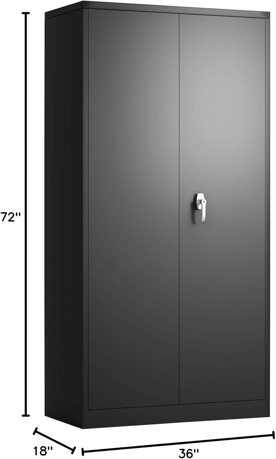 72'' Metal Storage Cabinet,Large Space Lockable Steel Storage Cabinet with 4 Adjustable Shelves,Home Garage Office,Assembly Required